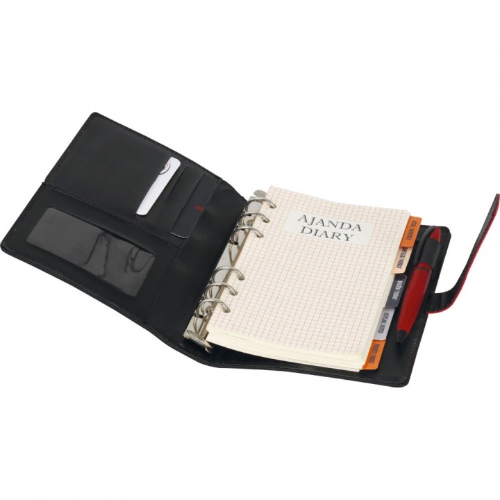 Krem Organizer Cep Defteri Termo Deri Kapaklı 12,5x18 cm